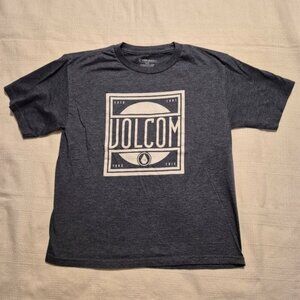 Volcom youth Small blue & white short sleeve shirt, VGUC